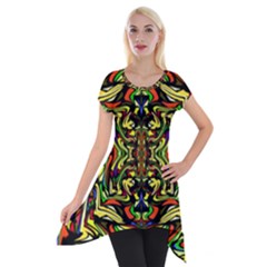 Artwork By Patrick-colorful-19 Short Sleeve Side Drop Tunic by ArtworkByPatrick