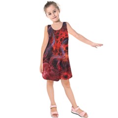 Art Space Abstract Red Line Kids  Sleeveless Dress