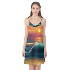 Art Sunset Beach Sea Waves Camis Nightgown by Sapixe