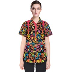 Art Traditional Pattern Women s Short Sleeve Shirt