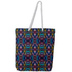 Colorful-23 1 Full Print Rope Handle Tote (large) by ArtworkByPatrick