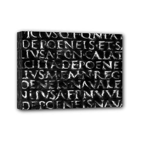 Antique Roman Typographic Pattern Mini Canvas 7  x 5 