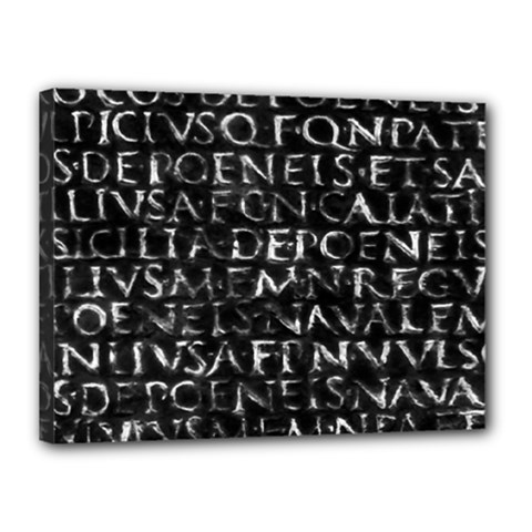 Antique Roman Typographic Pattern Canvas 16  x 12 