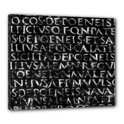 Antique Roman Typographic Pattern Canvas 24  x 20 