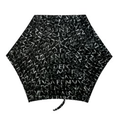 Antique Roman Typographic Pattern Mini Folding Umbrellas