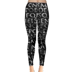 Antique Roman Typographic Pattern Leggings 