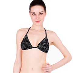 Antique Roman Typographic Pattern Bikini Top