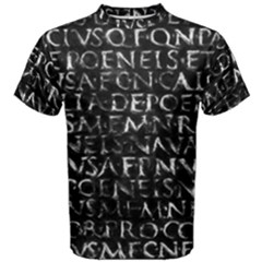 Antique Roman Typographic Pattern Men s Cotton Tee by dflcprints