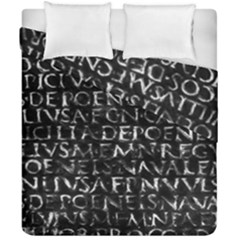 Antique Roman Typographic Pattern Duvet Cover Double Side (California King Size)