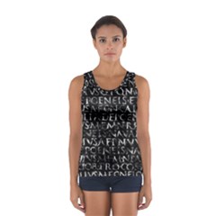 Antique Roman Typographic Pattern Sport Tank Top 