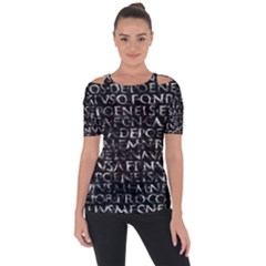 Antique Roman Typographic Pattern Short Sleeve Top