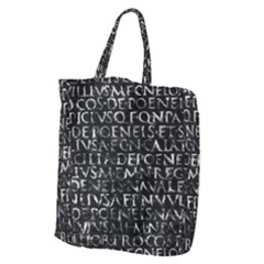 Antique Roman Typographic Pattern Giant Grocery Zipper Tote