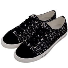 Antique Roman Typographic Pattern Men s Low Top Canvas Sneakers