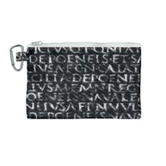 Antique Roman Typographic Pattern Canvas Cosmetic Bag (Medium)