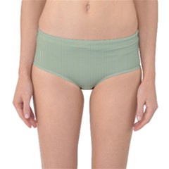 Background Pattern Green Mid-waist Bikini Bottoms
