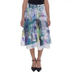 Background Color Circle Pattern Perfect Length Midi Skirt