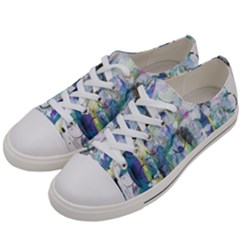 Background Color Circle Pattern Women s Low Top Canvas Sneakers