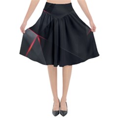 Black Light Dark Figures Flared Midi Skirt