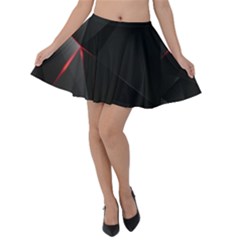Black Light Dark Figures Velvet Skater Skirt