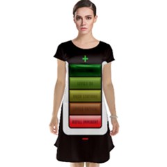 Black Energy Battery Life Cap Sleeve Nightdress by Sapixe