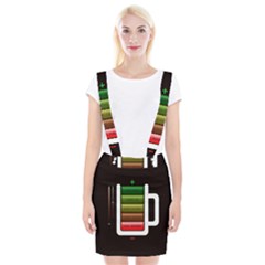 Black Energy Battery Life Braces Suspender Skirt by Sapixe