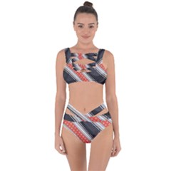 Bed Linen Microfibre Pattern Bandaged Up Bikini Set 