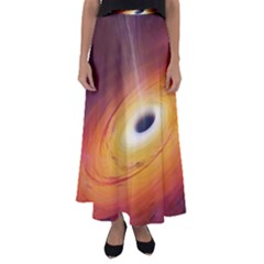 Black Hole Flared Maxi Skirt
