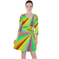Burst Radial Shine Sunburst Sun Ruffle Dress by Sapixe