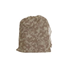 Camouflage Tarn Texture Pattern Drawstring Pouches (medium)  by Sapixe