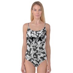 Camouflage Tarn Texture Pattern Camisole Leotard  by Sapixe