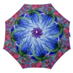 Blue Flowers With Thorns Straight Umbrellas