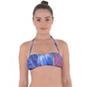 Blue Flowers With Thorns Halter Bandeau Bikini Top View1