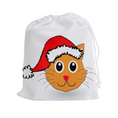 Cat Christmas Cartoon Clip Art Drawstring Pouches (xxl) by Sapixe