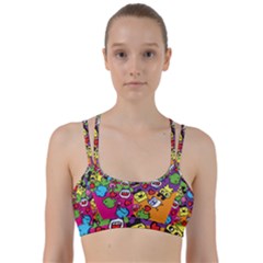 Cartoon Pattern Line Them Up Sports Bra by Sapixe