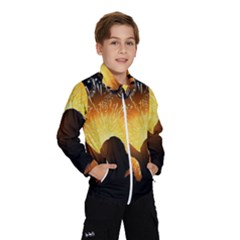 Celebration Night Sky With Fireworks In Various Colors Wind Breaker (kids)