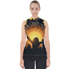 Celebration Night Sky With Fireworks In Various Colors Shell Top