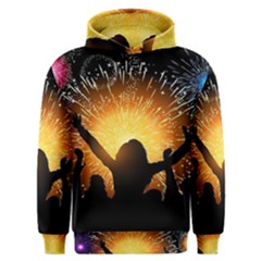 Celebration Night Sky With Fireworks In Various Colors Men s Overhead Hoodie