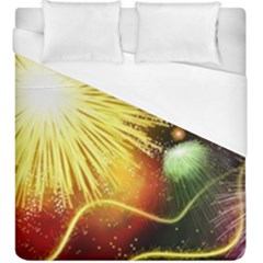 Celebration Colorful Fireworks Beautiful Duvet Cover (king Size)