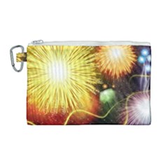 Celebration Colorful Fireworks Beautiful Canvas Cosmetic Bag (large) by Sapixe