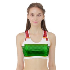 Christmas Banners Clipart Sports Bra With Border by Sapixe