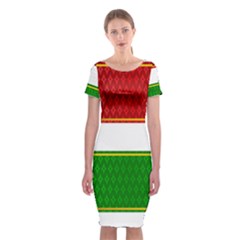 Christmas Banners Clipart Classic Short Sleeve Midi Dress