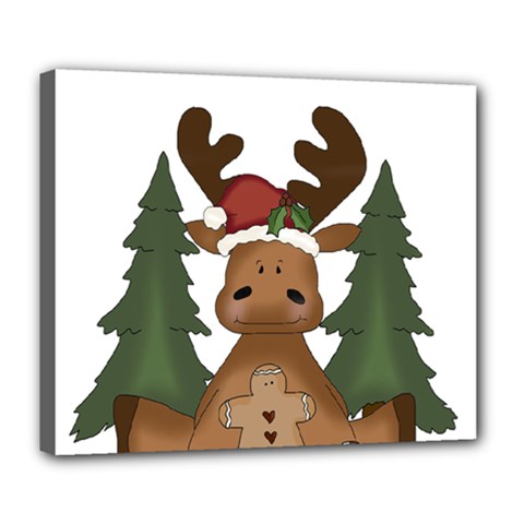 Christmas Moose Deluxe Canvas 24  X 20   by Sapixe