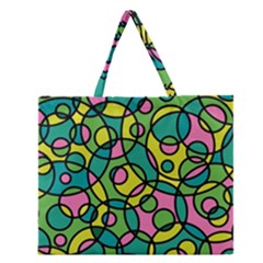 Circle Background Background Texture Zipper Large Tote Bag by Sapixe