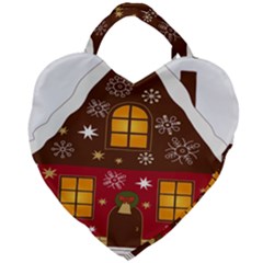 Christmas House Clipart Giant Heart Shaped Tote