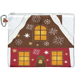 Christmas House Clipart Canvas Cosmetic Bag (xxxl)