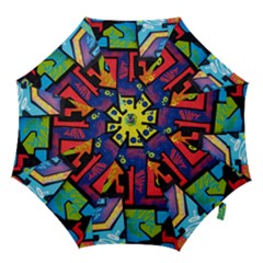 Urban Graffiti Movie Theme Productor Colorful Abstract Arrows Hook Handle Umbrellas (medium) by genx