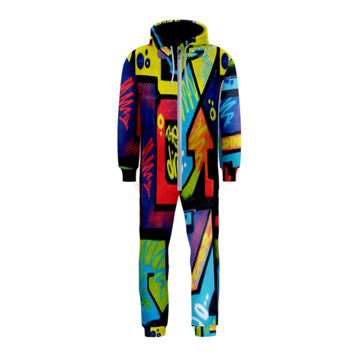 Urban Graffiti Movie Theme Productor Colorful Abstract arrows Hooded Jumpsuit (Kids)