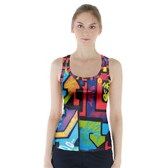 Urban Graffiti Movie Theme Productor Colorful Abstract Arrows Racer Back Sports Top by genx