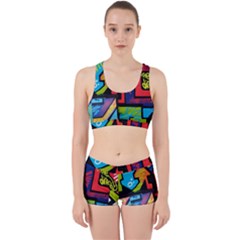 Urban Graffiti Movie Theme Productor Colorful Abstract Arrows Work It Out Gym Set by genx