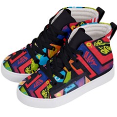 Urban Graffiti Movie Theme Productor Colorful Abstract Arrows Kid s Hi-top Skate Sneakers by genx